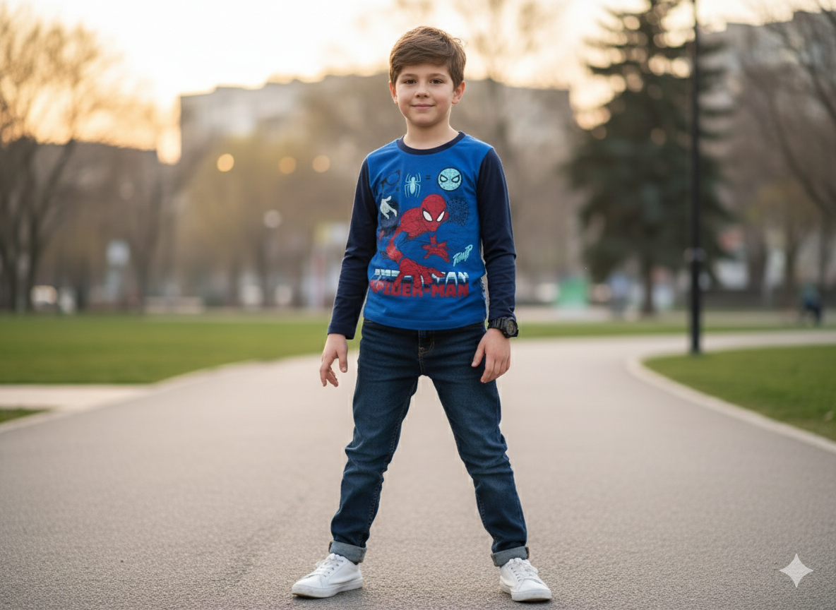 KIDS Full Sleeve T-Shirt - Round Neck -  Math Spider - 3  Years