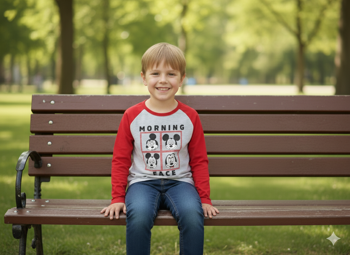KIDS Full Sleeve T-Shirt - Round Neck - Mickie Morning  Theme - 8 Years