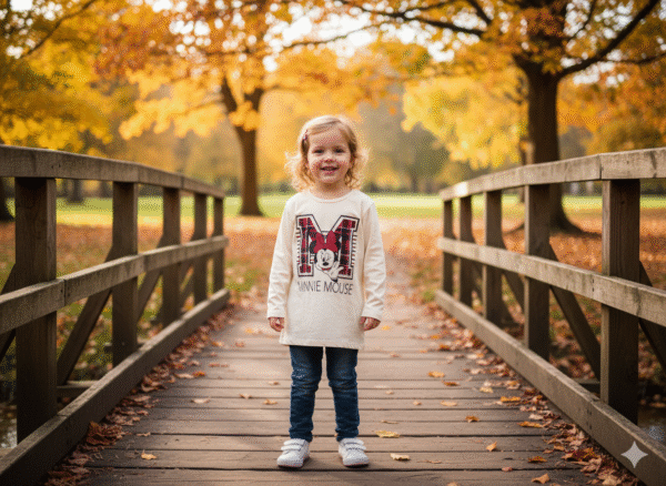KIDS Full sleeve  T-Shirt - Off White  Minnie Mouse  - Round Neck - 6 Years