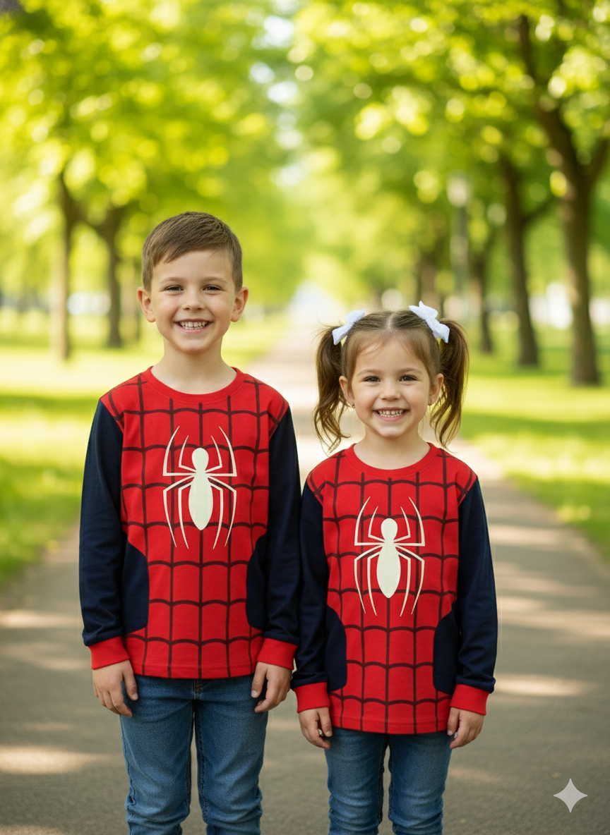 Full Sleeve  - Kids - Spider man T- Shirt - Round Neck  - 6 years