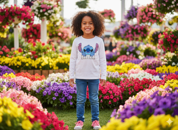Full Sleeve  - Round Neck T-Shirt - Stitch On White  - 6 Years