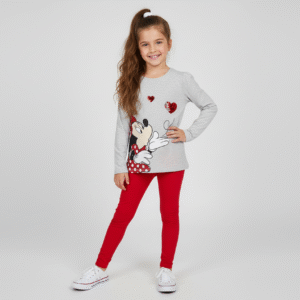 KIDS Full Sleeve T-Shirt - Round Neck -  Grey Mickie Theme - 14 Years
