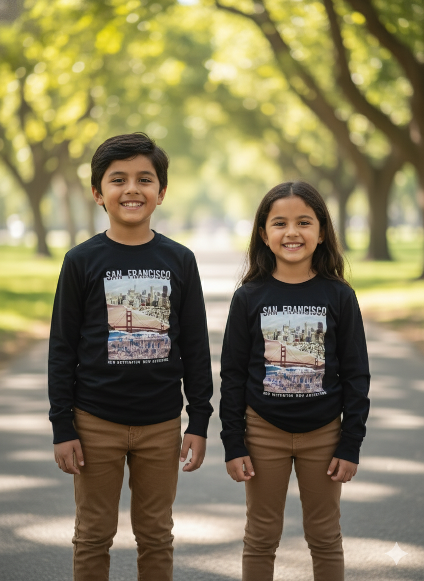 KIDS Full Sleeve  T-Shirt - Round Neck - Grey Francisco - 12 years