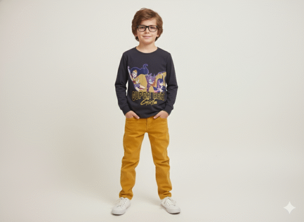 Full Sleeve  Kids T-Shirt - Round Neck - Super Hero Theme - 8 Years - Image 3